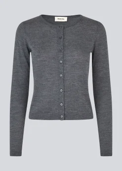 Modström HirokiMD short cardigan - Dark Grey Melange< Strik & Bluser