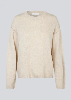 Modström HowieMD o-neck - Beige melange< Strik & Bluser