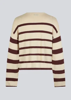 Modström HurleyMD stripe o-neck - Pinecone Summer Sand Stripe< Strik & Bluser