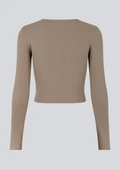 Modström IgorMD LS crop top - Spring Stone< Toppe