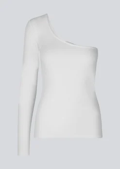 Modström IgorMD one shoulder LS top - Off White< Toppe
