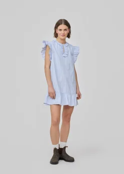 Modström InaraMD dress - Light Blue stripe< Kjoler