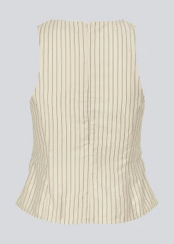 Modström IsabelMD top - Summer Sand Pinstripe< Toppe