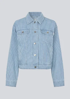 Modström IsoldeMD jacket - Soft Blue Stripe< Denim|Frakker & Jakker