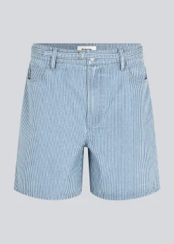 Modström IsoldeMD shorts - Soft Blue Stripe< Shorts|Denim