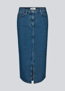 Modström IvannaMD long skirt - Distressed Blue< Nederdele|Denim