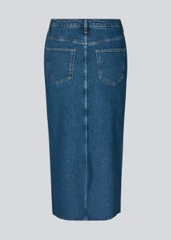 Modström IvannaMD long skirt - Distressed Blue< Nederdele|Denim