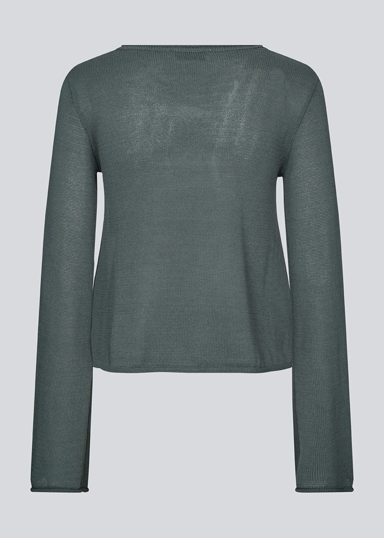 Modström IvonneMD flared o-neck - Harbor Green< Strik & Bluser
