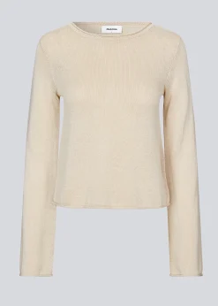 Modström IvonneMD flared o-neck - Summer Sand< Strik & Bluser