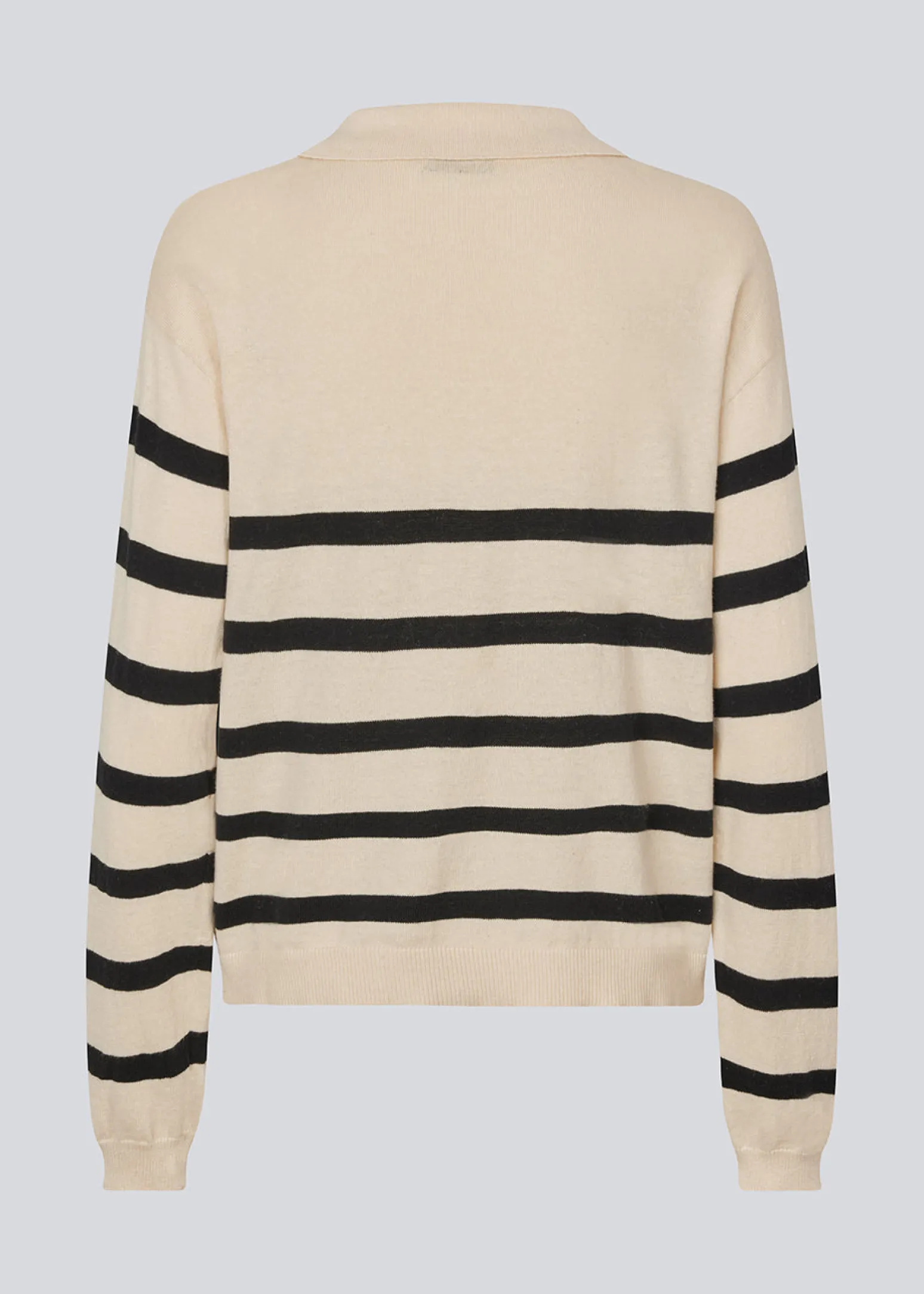 Modström IvoryMD stripe v-neck - Black Summer Sand Stripe< Strik & Bluser