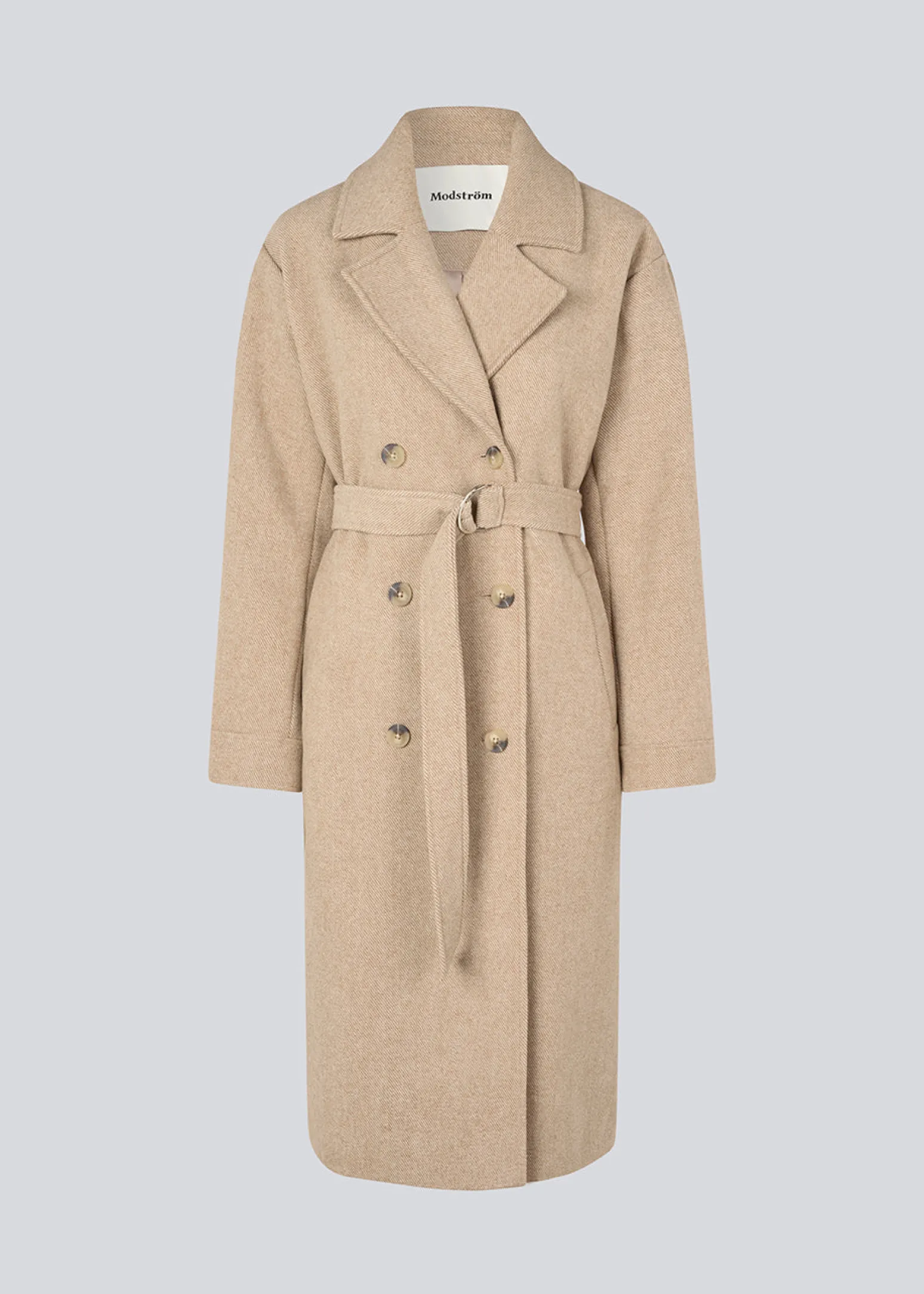 Modström JakariMD coat - Beige Twill Melange< Frakker & Jakker
