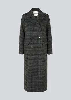 Modström JuniperMD check coat - Dark Gray Check< Frakker & Jakker
