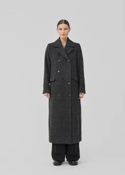 Modström JuniperMD check coat - Dark Gray Check< Frakker & Jakker