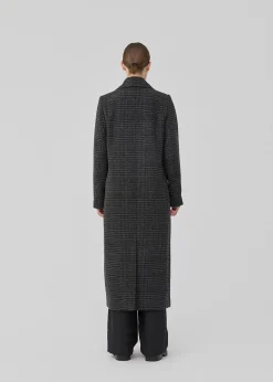 Modström JuniperMD check coat - Dark Gray Check< Frakker & Jakker