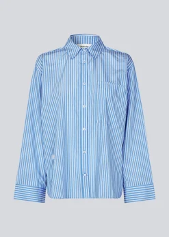 Modström KadirMD stripe shirt - Denim Blue Stripe< Skjorter