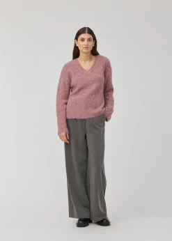 Modström KaneMD v-neck - Sparkling Grape Melange< Strik & Bluser