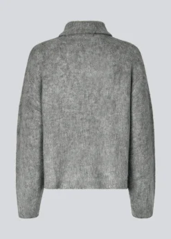 Modström KaneMD zip t-neck - Dark Grey Melange< Strik & Bluser