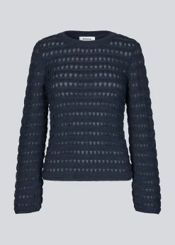 Modström KolbyMD o-neck - Navy Sky< Strik & Bluser