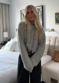Modström LenniMD cardigan - Grey Melange< Strik & Bluser