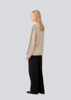 Modström LineMD o-neck - Beige melange< Strik & Bluser