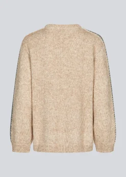 Modström LineMD o-neck - Beige melange< Strik & Bluser