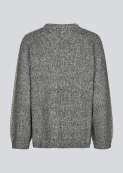 Modström LineMD o-neck - Dark Grey Melange< Strik & Bluser