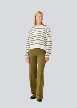 Modström LineusMD stripe o-neck - Soft White Cedar Stripe< Strik & Bluser