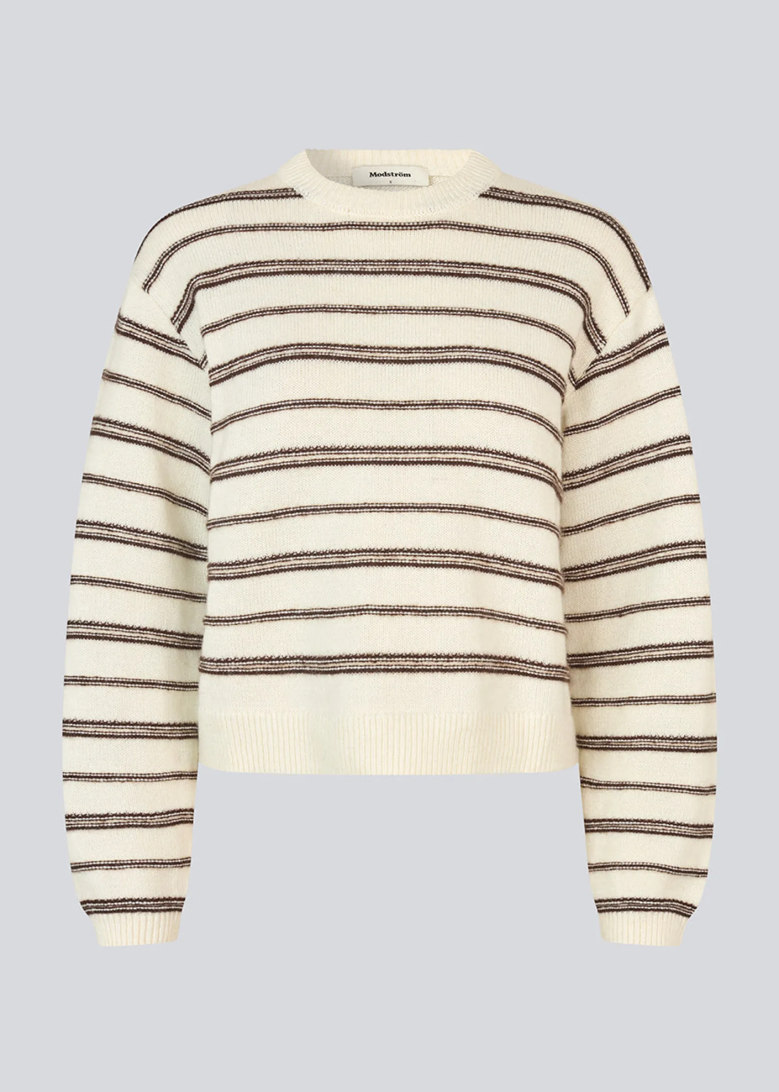 Modström LineusMD stripe o-neck - Soft White Cedar Stripe< Strik & Bluser
