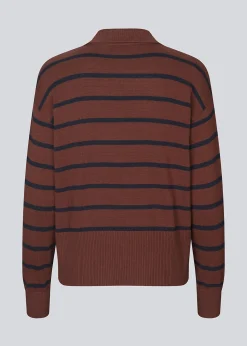 Modström Malvamd stripe polo - Andorra Navy stripe< Strik & Bluser