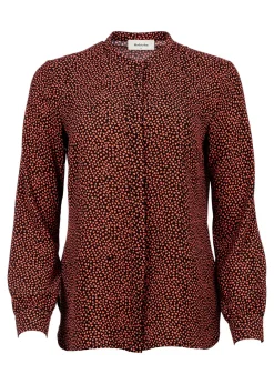 Modström Preloved Atlas print shirt, varen er en brugt style - Heart red blush< Preloved