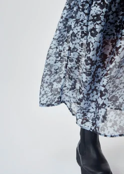 Modström Preloved Honny print dress, varem er en brugt style - Buttercup Blue< Preloved