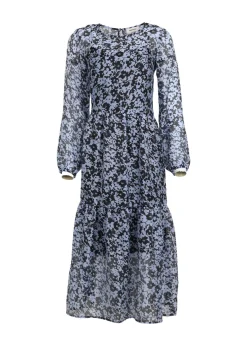 Modström Preloved Honny print dress, varem er en brugt style - Buttercup Blue< Preloved