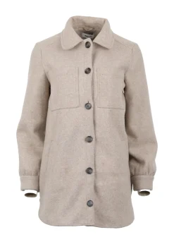 Modström Preloved Tanja solid coatigan, varen er en brugt style - Beige melange< Preloved