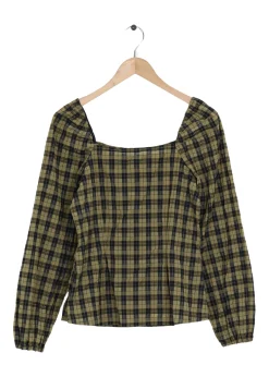 Modström Preloved Truly top - Black khaki check< Preloved