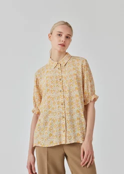 Modström RavenMD print shirt - Bobble Bloom Peach< Skjorter