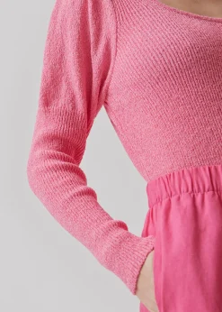 Modström RuthMD o-neck - Taffy Pink< Strik & Bluser