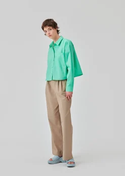 Modström TapirMD cropped shirt - Calm Jade< Skjorter