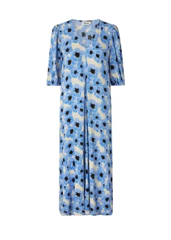 Modström TorahMD print dress - Blue Pearl Flower< Kjoler