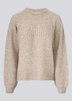 Modström Truce o-neck - Beige melange< Basic|Strik & Bluser